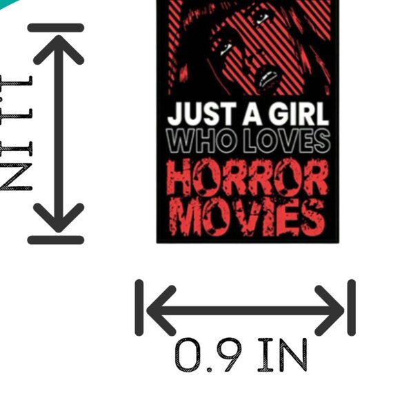 Just a Girl Who Loves Horror Movies Enamel Pin | Horror Fan Collectible Pin - Picture 3 of 4